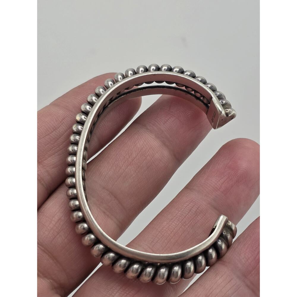 Native American Sterling Silver Twisted Cuff Bracelet - Picture 15 of 16